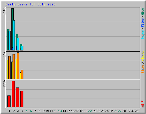 Daily usage for July 2025