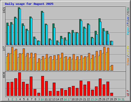 Daily usage for August 2025