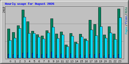 Hourly usage for August 2026